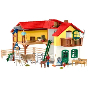 Comparateur de prix : Schleich Ferme Avec Étable Et Animaux, Kit Complet Avec Figurines Et Accessoires