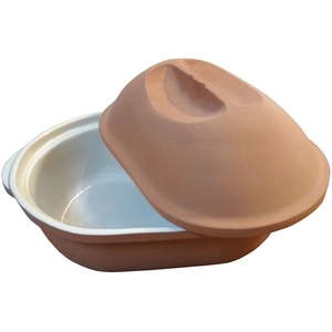 Terrine saveur / Cocotte à rôtir 37,5x24x20 cm en terre cuite Baumalu pas cher