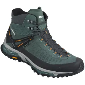 Meindl - Chaussures de randonnée journée en GORE-TEX - Top Trail Mid GTX Loden/Orange pour Homme en Cuir - Taille 8 UK - Gris
