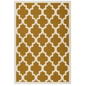 Paris Prix Tapis Vintage à Poils Courts Manolya Or & Ivoire 80 x 150 cm