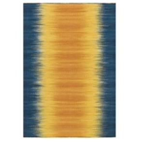 Comparateur de prix : Non communiqué Tapis en Laine Fait Main Sunset 90x160cm Jaune & Bleu