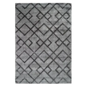 Paris Prix Tapis Rétro à Poils Courts Fait Main Luxury III Gris 80 x 150 cm