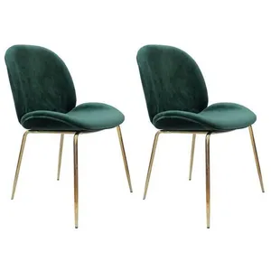Lot de 2 Chaises Design "Charlize" 90cm Vert & Or