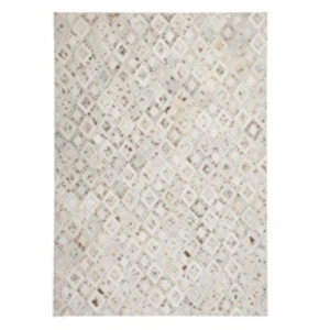 Comparateur de prix : Tapis en Cuir Effet Métallique Spark Ivoire & Chrome 160 x 230 cm
