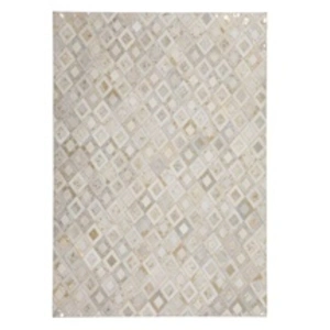 Comparateur de prix : Tapis en Cuir Effet Métallique Spark Ivoire & Or 160 x 230 cm
