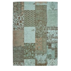 Non communiqué Tapis Tissé Vintage Patchwork Symphony Turquoise 80 x 150 cm pas cher