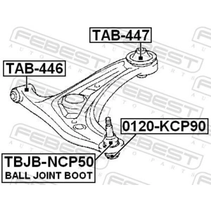 FEBEST Silent bloc de suspension pour TOYOTA: Urban Cruiser, Yaris, Verso S (Ref: TAB-447)