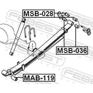 Comparateur de prix : Febest Coussinet de palier, ressort à lames MSB036