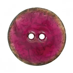 Non communiqué Bouton Coco laqué Bordeaux 40 mm X 1 - Union Knopf(...) - Rouge