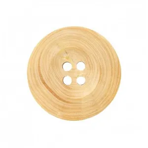 Boutons imitation bois Nature 4 trous 18mm X 3 - Union Knopf Marron - ...