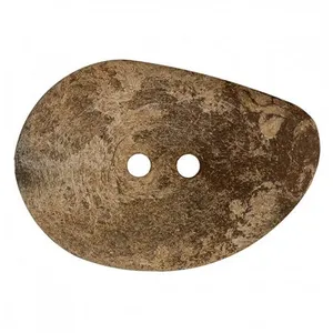 Bouton galet navette Taupe 2 trous 54mm X 1 - Union Knopf Marron - Mar...
