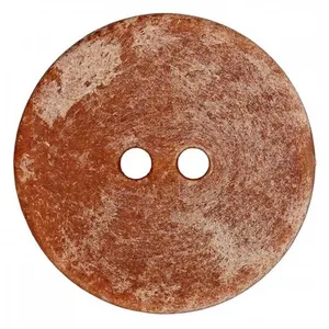 Bouton galet rond 2 trous 30mm X 1 - Union Knopf Marron Clair - Marron...