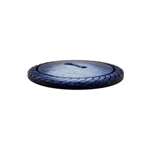 Boutons fantaisies rond 2 trous Bleu moyen 23mm X 3 - Union Knopf Bleu...
