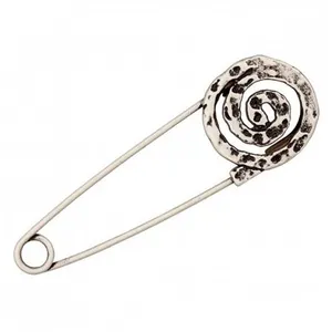 Epingle à Kilt spirale stylée Cuivre noir 75 MM X 1 - Union Knopf Gris...