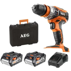 Perceuse à percussion AEG 18V - 2 batteries 4.0Ah - 1 chargeur BSB18C2... pas cher