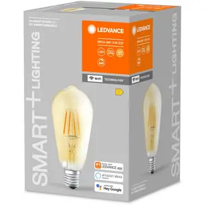 Comparateur de prix : LEDVANCE SMART+ WiFi Filament Edison Dimmable 53 6 W/2400 K E27 - Lampes LED socle E27