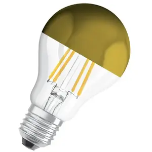 Comparateur de prix : OSRAM Ampoule LED Standard clair filament Mirror or 4W=37 E27 chaud
