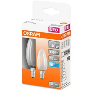 Comparateur de prix : Osram - Led flamme verre dépoli 4w e14 470lm 4000K frd bte 2
