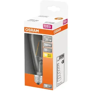 Comparateur de prix : LEDVANCE Osram - Led edison clair filament 2.5w e27 250lm 2700K chaud bte 1