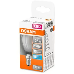 OSRAM - LED sphérique verre dépoli 2.5W E14 250lm 4000K froid pas cher