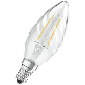 Comparateur de prix : LEDVANCE OSRAM Ampoule LED Flamme torsadée clair filament 2,5W=25 E14 chaud