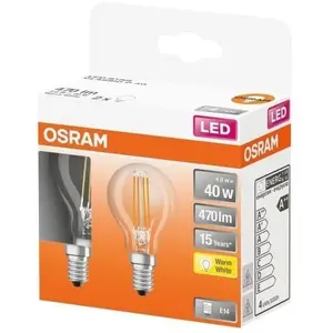 OSRAM - Boite de 2 LED sphérique verre clair 4W E14 470lm 2700K chaud pas cher