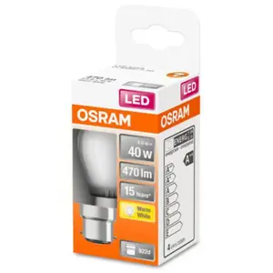 OSRAM Ampoule LED Sphérique verre dépoli 4W=40 B22 chaud pas cher