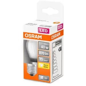 Comparateur de prix : Osram OSRAM-Ampoule LED Sphérique verre dépoli 4W=40 E27 chaud