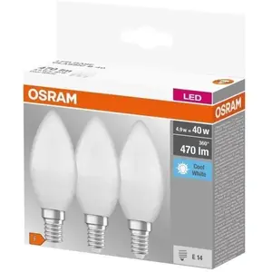 Comparateur de prix : OSRAM bougie LED E14 4,9W Base CL B40 840 mate x3