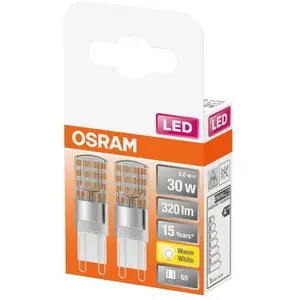 Comparateur de prix : OSRAM Ampoule à broche LED G9 2,6 W 827, lot de 2 carton