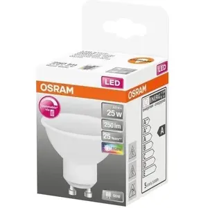 Comparateur de prix : OSRAM Spot LED RGBW variable+télécommande 4.5W GU10 250lm 2700K chaud - Boite de 1