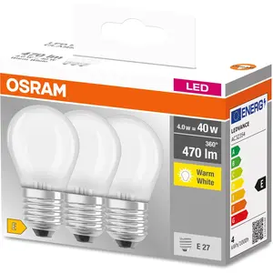 Comparateur de prix : OSRAM LED BASE CLASSIC P 40 4 W/2700 K E27 - Lampes LED socle E27