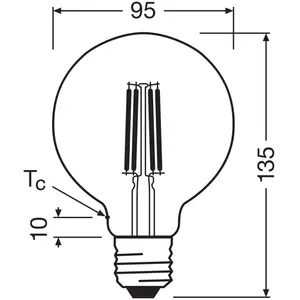 Comparateur de prix : OSRAM ampoule LED à filament Globe G95 E27 5W 2.700K