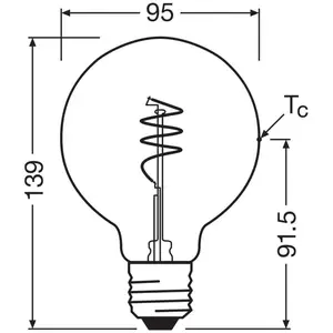OSRAM LED Vintage G95 E27 3,4W 827 Spirale filament or pas cher