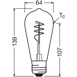 Comparateur de prix : OSRAM LED Vintage ST64 E27 3,4W 927 Spirale filament clair
