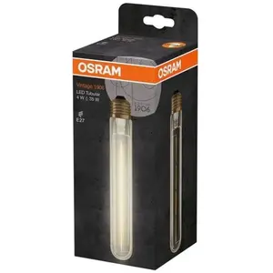 Comparateur de prix : LEDVANCE Ampoule filament LED tube vintage E27 3W  400 Lm équiv 40W 2400K OSRAM TU