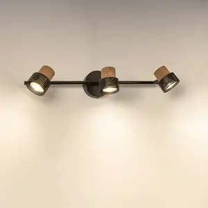 LEDVANCE Spot pour plafond LED Cork, GU10, à 3 lampes, long, noir