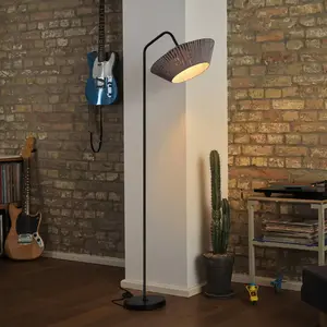 Lampe sur pied OSRAM Decor Rubans, gris, textile, E14Vendu parluminaire