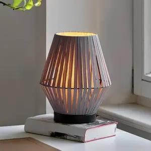Lampe à poser OSRAM Decor Rubans, grise, textile, E14 pas cher