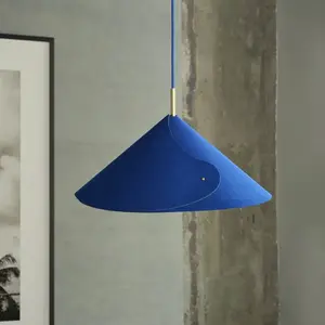 Suspension OSRAM Decor Flip, bleue, feutre, E14, réglable pas cher