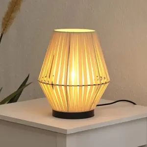 Lampe à poser OSRAM Decor Rubans, beige, textile, E14 pas cher