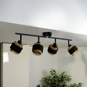 Plafonnier OSRAM Decor Spot Hornet, à 4 lampes, noir/doré pas cher