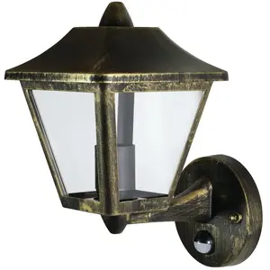 LEDVANCE Endura Classic Tradition Up Sensor Applique Extérieure Alu E27 - Noir/Or