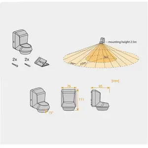 LEDVANCE Capteur Wall 360DEG, polycarbonate, boîtier noir, taille unique