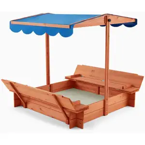 Comparateur de prix : Bac à sable avec voile d'ombrage buddelkiste - 110 x 110 cm - Home Deluxe