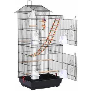 Yaheetech - Cage à Oiseaux 46 x 35,5 x 99 cm Portable 4 Mangeoires 3 P... pas cher