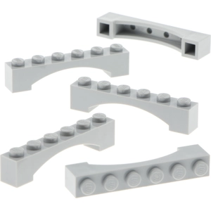 5x Lego pierre d'arc 1x6x1 nouveau-gris clair rond arc surélevé pont c...Vendu parkaufland