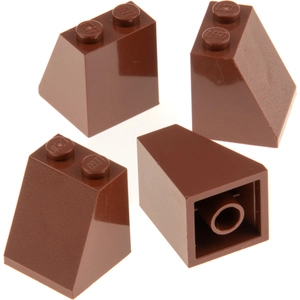 4x Lego tuile 65° 2x2x2 rouge brun pierres inclinées sol tube 4585066 ...Vendu parkaufland