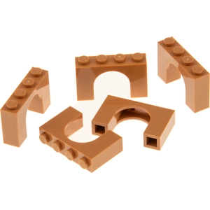 5x Lego arch brick 1x4x2 medium nougat light brown gate arch castle 61...Vendu parkaufland