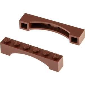 2x Lego pierre d'arc 1x6x1 rouge brun rond arc surélevé pont porte 465...Vendu parkaufland